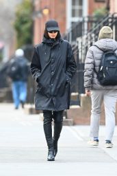 Irina Shayk Wearing BURBERRY Coat in New York 02/05/2023