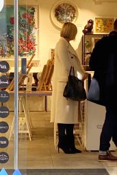 Jenni Falconer in a White Coat at Sweaty Betty in London 02/15/2023
