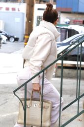 Jennifer Lopez in All White - Arriving in the Dance Studio in LA 02/17/2023
