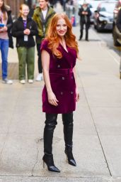 Jessica Chastain - Arrive at The Late Show with Stephen Colbert in New York 01/31/2023