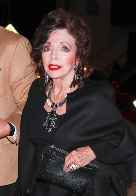 Joan Collins Steps Out to Dinner at Craig