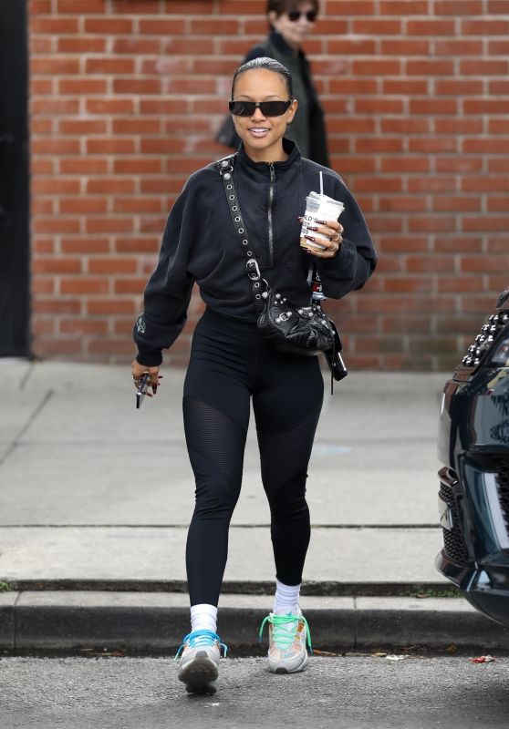 Karrueche Tran at Alfred Coffee in West Hollywood 02/18/2023