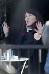 Kate Flannery at Alfred Coffee in West Hollywood 02/07/2023