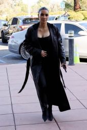 Kim Kardashian in All Black Outfi at Mamba Academy in Los Angeles 02/17/2023