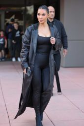 Kim Kardashian in All Black Outfi at Mamba Academy in Los Angeles 02/17/2023