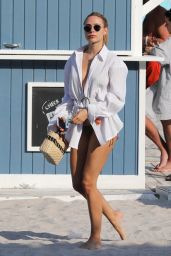 Kimberley Garner in a Green Bikini on the Beach in Miami 02/26/2023