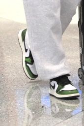 Larsa Pippen Wearing Green, Black & White Air Jordan 1 High-Tops - LAX in LA 02/05/2023