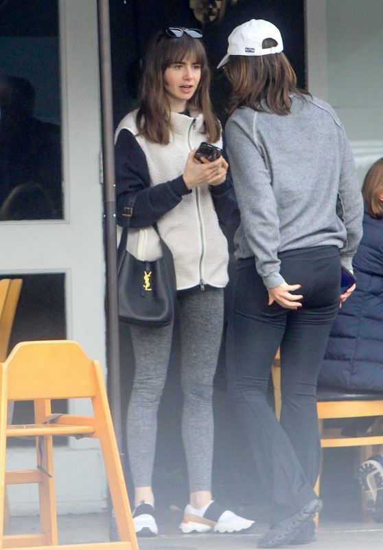 Lily Collins With Oliver Cooper in Beverly Hills 02/18/2023