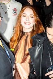Lindsay Lohan - Leaves the Christian Siriano Fashion Show in New York 02/09/2023