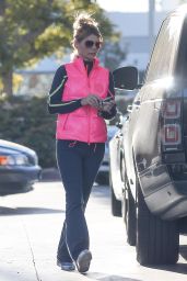 Lori Laughlin Wearing a Bright Pink Jacket - Pump Gas Calabasas 01/31/2023