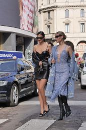 Marta Lozano and Teresa Andres – Arriving at Ermanno Scervino Fashion Show in Milan 02/25/2023