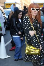 Natasha Lyonne Wears Polka Dots - Outside Proenza Schouler Fashion Show in New York 02/11/2023