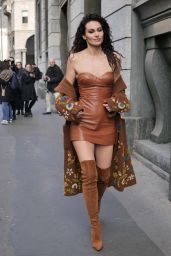 Paola Turani – Arriving at Ermanno Scervino Fashion Show in Milan 02/25/2023