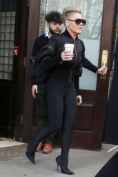 Pink - Exiting a Hotel in NYC 02/22/2023