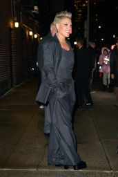 Pink - Exits From "The Late Show with Stephen Colbert" in New York 02/21/2023