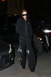 Rita Ora in an All-black Sweatsuit and Carrying Miu Miu Bag in New York 01/31/2023