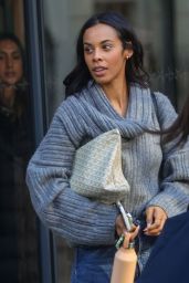 Rochelle Humes in a Grey Sweater - London 02/09/2023