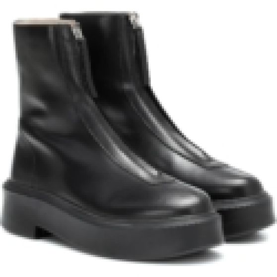 The Row Zipped 1 Leather Ankle Boots