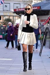 Ashley Roberts in a Cream Skirt Suit in London 03/24/2023