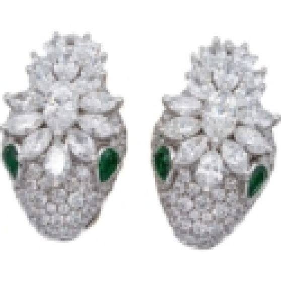 Bvlgari Serpenti Platinum and 18K Yellow Gold Diamond Earrings
