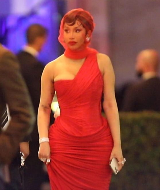 Cardi B in Red Gown For The Oscars 03/12/2023 • CelebMafia