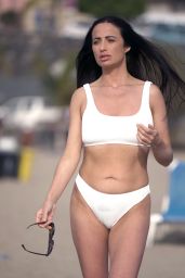 Chantelle Houghton in a White Bikini on the Beach in Tenerife 03/20/2023
