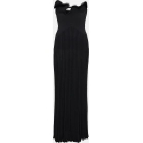 Christopher Esber Cutout Pleated Ribbed-Knit Maxi Dress