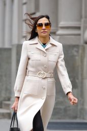 Famke Janssen in a Gucci Coat in New York 03/03/2023