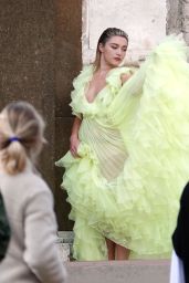 Florence Pugh - Valentino Commercial Set at Villa Borghese in Rome 03/26/2023
