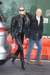 Gigi Hadid in a Leather Outfit - New York 02/27/2023