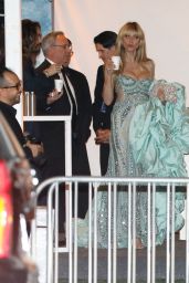 Heidi Klum Puts in Daring Sea Foam Green Dress 03/12/2023