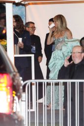 Heidi Klum Puts in Daring Sea Foam Green Dress 03/12/2023