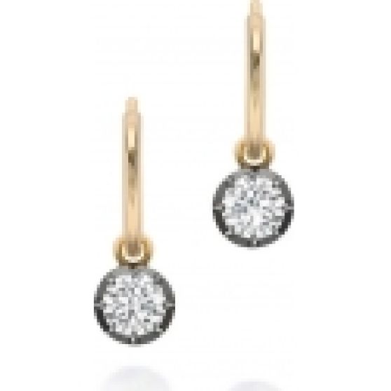 Jessica McCormack 0.40Ct Diamond & Blackened Gold Gypset Hoop Earrings