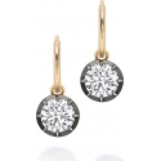 Jessica McCormack 0.90Ct Diamond & Blackened Gold Gypset Hoop Earrings