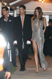 Kaia Gerber in Shimmery Silver Dress at The Vanity Fair Oscar Party 03/12/2023