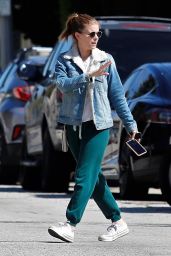 Kate Mara in a Denim Jacket and Comfy Sweats - Los Feliz 03/09/2023