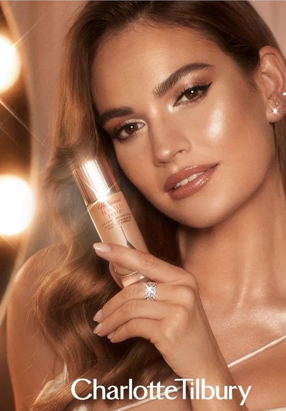Lily James - Charlotte Tilbury Hollywood Glow Glide Campaign 2023 (more photos)