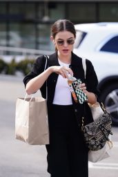 Lucy Hale in a Monochrome Outfit - Shopping at Madewell Clothing Store in Studio City 03/13/2023