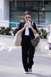 Lucy Hale in a Monochrome Outfit - Shopping at Madewell Clothing Store in Studio City 03/13/2023