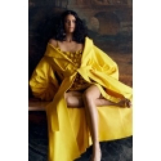 Monique L’huillier Spring 2023 Yellow Belted Coat