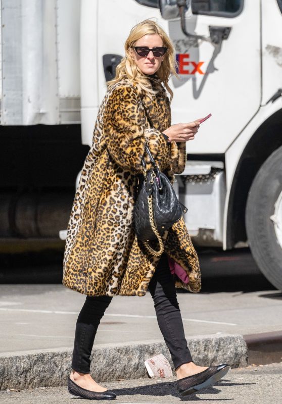 Nicky Hilton Wearing a Leopard Print Coat in NYC 03/15/2023 • CelebMafia