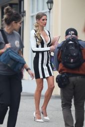 Nicole Young in a Striped Black and White Dress - Los Angeles 03/16/2023