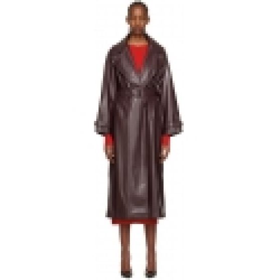 Olenich Faux Leather Trench Coat