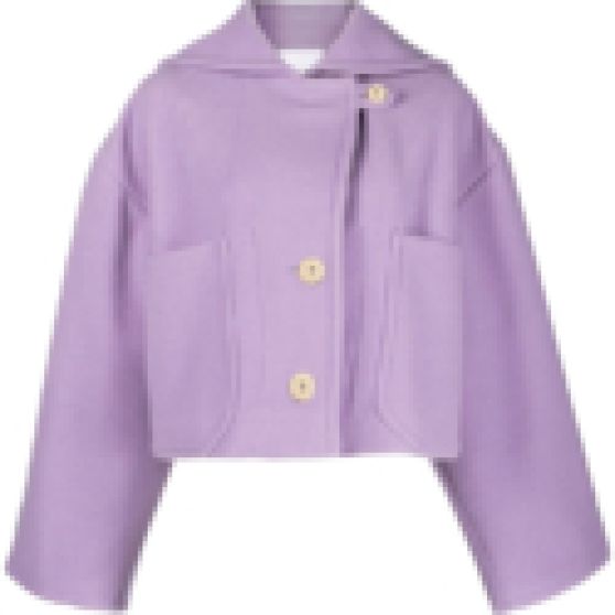 Patou Cropped Coat in Double-Faced Wool
