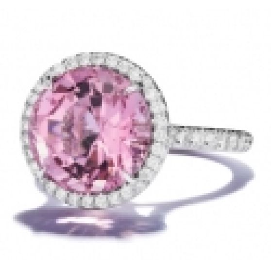 Tiffany & Co. Soleste Ring in Platinum with Pink Tourmaline and Diamonds