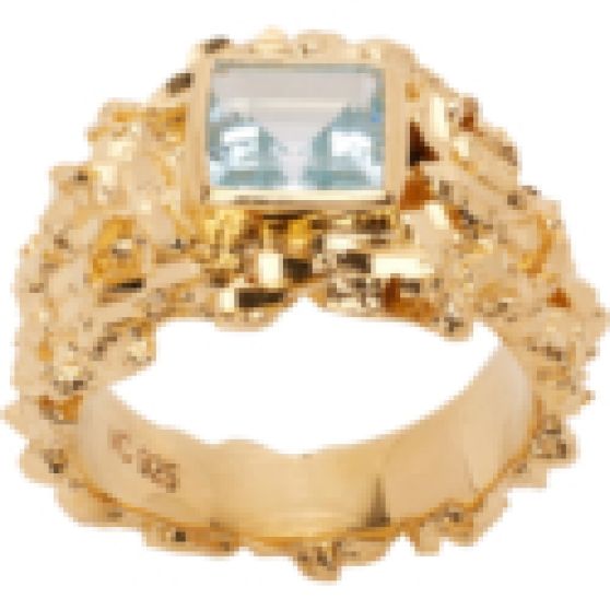 Veneda Carter Gold Hammered Gem Ring