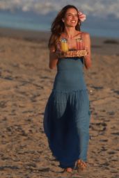 Alessandra Ambrosio in a Blue Maxi Dress - Photo Shoot in Malibu 04/22/2023