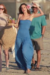 Alessandra Ambrosio in a Blue Maxi Dress - Photo Shoot in Malibu 04/22/2023