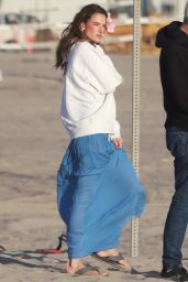 Alessandra Ambrosio in a Blue Maxi Dress - Photo Shoot in Malibu 04/22/2023