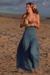 Alessandra Ambrosio in a Blue Maxi Dress - Photo Shoot in Malibu 04/22/2023